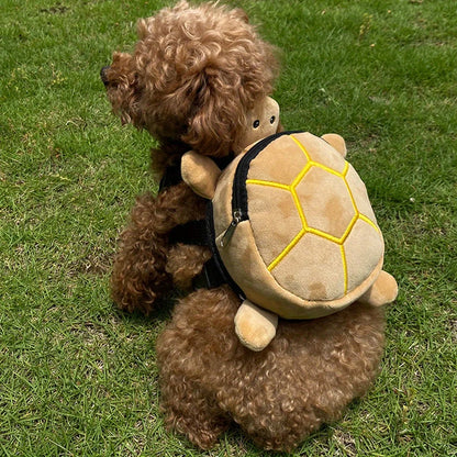 Turtle-Shaped Dog Backpack – Large Capacity Soft Pet Carrier Bag for Small Dogs, Portable Puppy Backpack with Adjustable Straps.