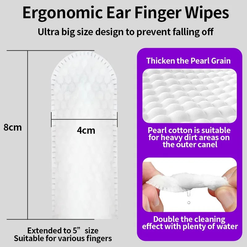 Pet Ear Cleaning Wipes – Ear Care Finger Wipes for Cats & Dogs, Ear Mite Removal & Gentle Pet Ear Cleaning.