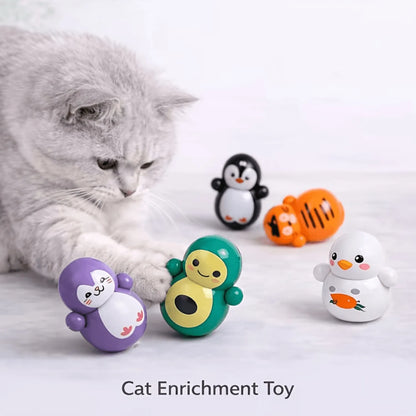 10-Pack Self-Rolling Interactive Cat Toys – Lightweight No-Battery Plastic Puzzle Balls for Fun Indoor Cat Play.