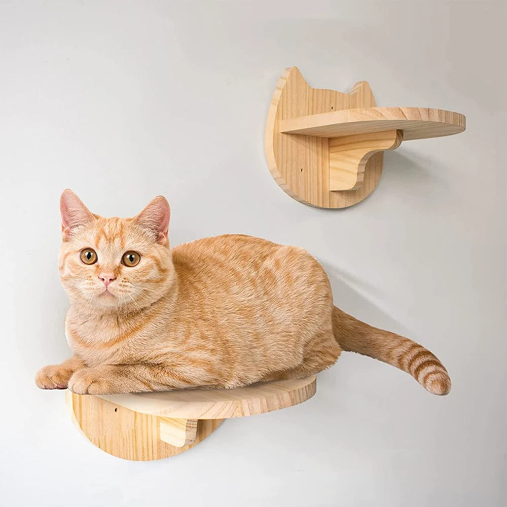 Wall-Mounted Cat Climbing Shelf – 4-Step Stairway with Sisal Scratching Post, Jumping Platforms & Cat Tree Furniture for Indoor Cats.