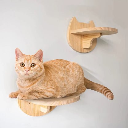 Wall-Mounted Cat Climbing Shelf – 4-Step Stairway with Sisal Scratching Post, Jumping Platforms & Cat Tree Furniture for Indoor Cats.