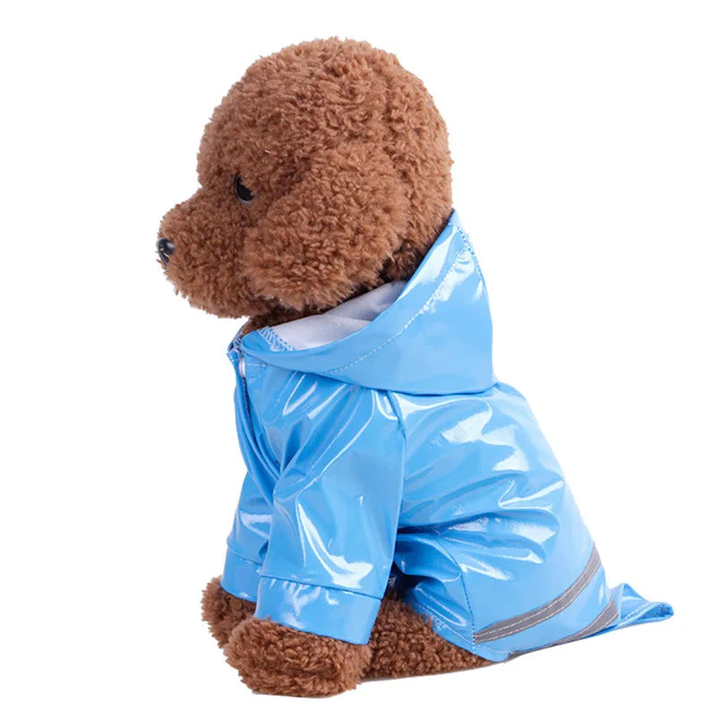 Summer Outdoor Pet Raincoat – Waterproof Hooded PU Jacket for Dogs & Cats, Lightweight Rainwear for Puppies, Sizes S-XL.