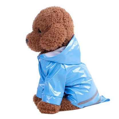 Summer Outdoor Pet Raincoat – Waterproof Hooded PU Jacket for Dogs & Cats, Lightweight Rainwear for Puppies, Sizes S-XL.