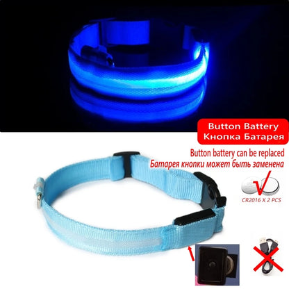 LED Dog Collar Light – USB Rechargeable Night Safety Anti-Lost Collar Accessory for Dogs & Puppies, Luminous Pet Walking Light.