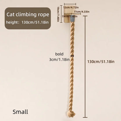 Weysat Wall-Mounted Cat Climbing Tree – 2×59.1" Rope Ladder with Scratching Posts, Indoor Climbing Tower for Kittens & Cats