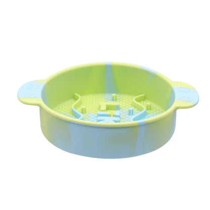 Pet Slow Feeder Bowl – Anti-Choking Non-Slip Silicone Food Bowl for Cats & Dogs, Durable Slow Eating Feeder Design.