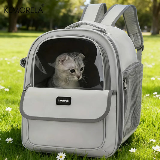Large Capacity Pet Carrier Backpack – Breathable Mesh Foldable Travel Bag for Dogs & Cats, Ideal for Hiking, Camping & Outdoor Adventures.