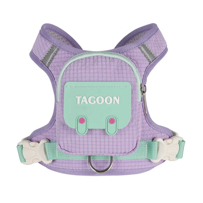 Adjustable Dog & Cat Harness and Leash Set – Reflective Pet Vest with Backpack for Comfortable Walking
