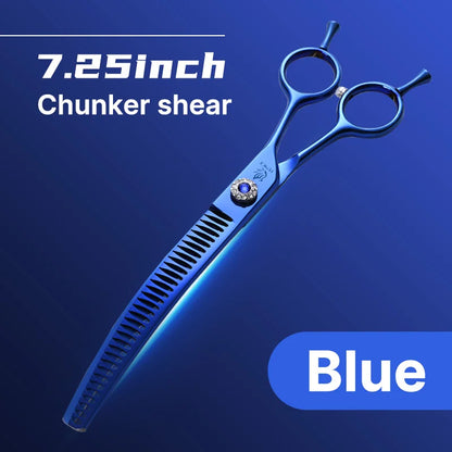 Fenice JP440C Professional Pet Grooming Scissors – 7-Inch Curved Thinning & Chunker Shears for Precision Dog Grooming.