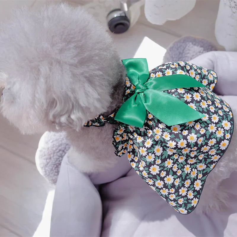 Fashion Pet Princess Dress – Sleeveless Floral Summer Dress for Cats & Small Dogs, Cute Puppy Skirt for Chihuahua & Bichon.