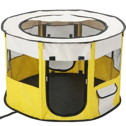 Large Foldable Pet House Bed for Dogs and Cats, Cozy Indoor Tent with Soft Sleeping Cushion.