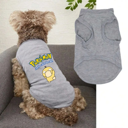Cute Cartoon Animal Print Pet T-Shirt – Soft Comfortable Sleeveless Vest for Dogs & Cats.