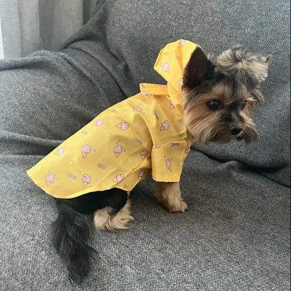 Fashion Dog Raincoat – Lightweight Waterproof Short Sleeve Outdoor Coat for Dogs & Puppies, Stylish Summer Rainwear.