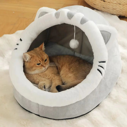 Four-Season Cat Bed House – Soft Comfortable Pet Sleeping Bag & Tent Nest, Cozy Basket-Style Habitat for Cats & Puppies.