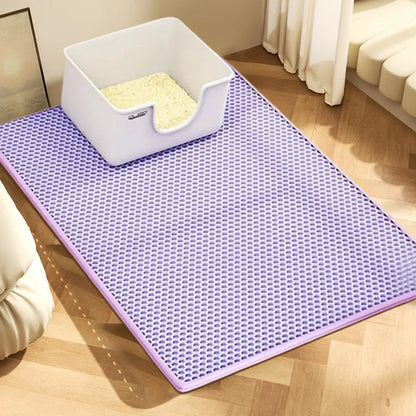 Extra-Large Cat Litter Mat, Heavy-Duty Waterproof, Double-Layer, Non-Slip, Washable Litter Trap Mat and Floor Protector for Cat Litter Boxes.