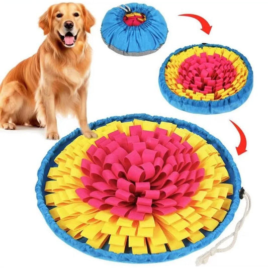 Pet Sniffing Mat – Interactive Dog Puzzle & Foraging Feeding Mat, Washable Foldable Training Toy for Dogs and Pets.