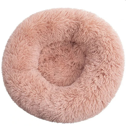 Round Plush Pet Bed – Super Soft Winter Warm Sleeping Bed for Cats & Dogs, Available in 6 Sizes (40–90cm) for Small to Large Pets.