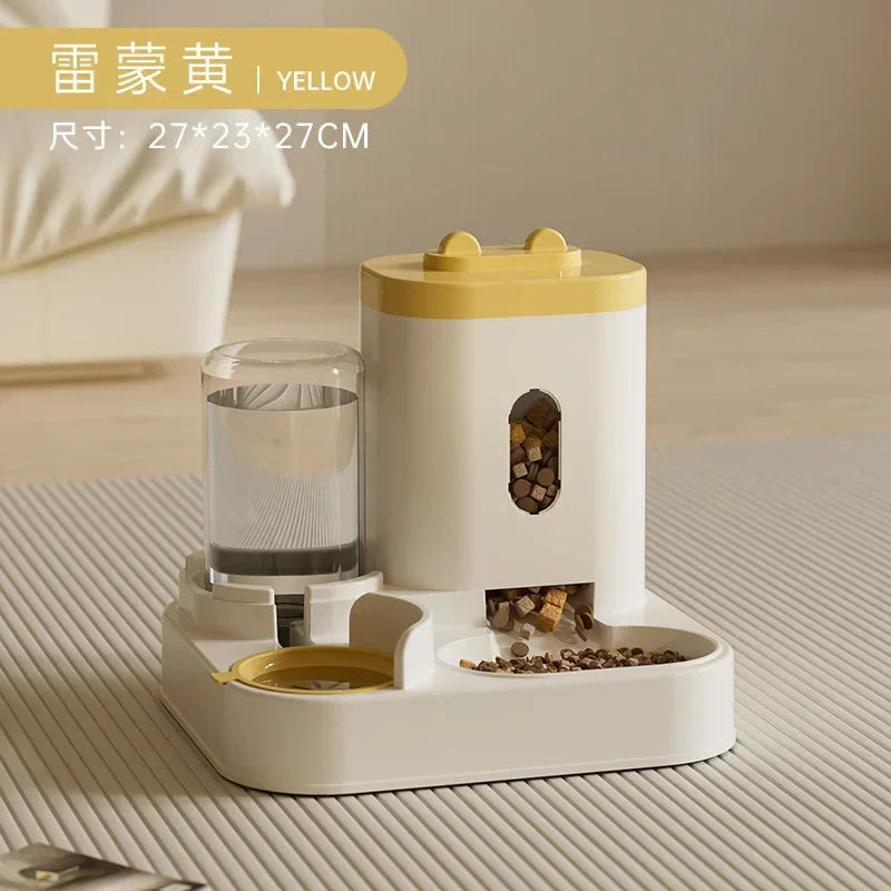 Automatic Pet Feeder with Water Fountain – Large-Capacity Food Bowl and Storage Dispenser for Dogs & Cats, Puppy Feeding Accessory.