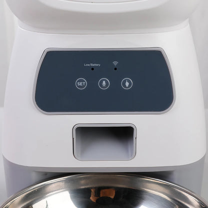 3.5L WiFi Smart Pet Feeder – Automatic Slow Feed Food Dispenser with Voice Recorder & Timed Feeding for Cats & Dogs.