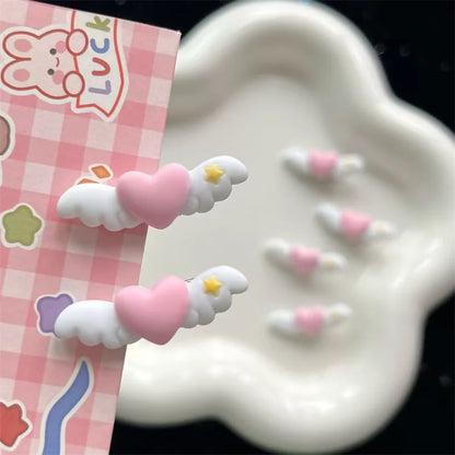 Cartoon Heart Wings Pet Hair Clips – Cute Bow Hairpins for Dogs & Cats, Adorable Hair Accessories.