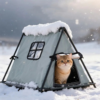 Portable Oxford Pet Tent with Waterproof Cover, Insulated Dog House and Cat Teepee for Indoor & Outdoor Use.