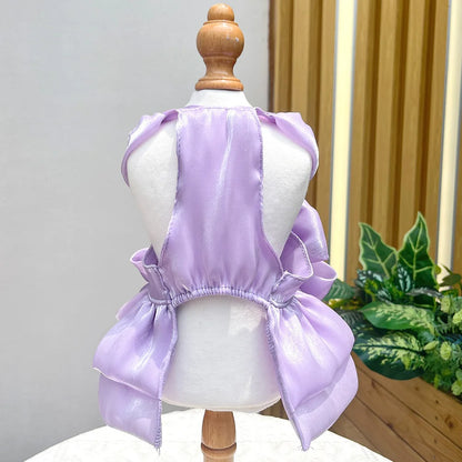 Solid Color Pet Dress with D-Ring – Summer Outfit for Small Dogs & Cats, Cute Chihuahua & Pomeranian Puppy Dress.
