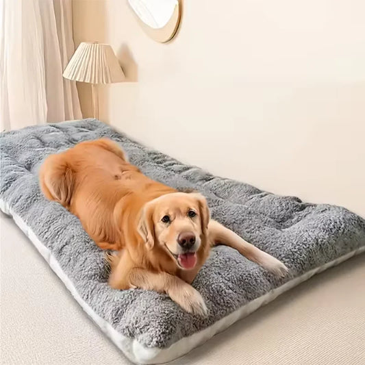 Extra Large Plush Dog Bed Sofa – 120×60cm Thickened Super Soft Pet Mat & Crate Bed for Large Dogs, Cozy Polyester Cushion Design.