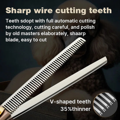 Fenice High-grade 7.5inch JP440C Steel Specials pet grooming thinner scissors, thinning rate 35%.