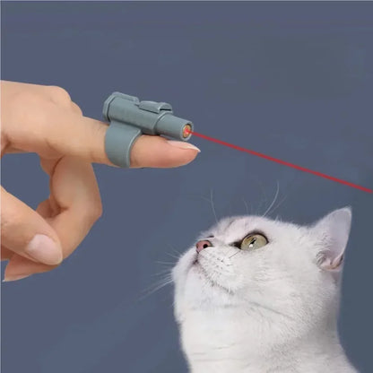Portable Mini Laser Cat Toy – Wearable Finger Sleeve Design, Automatic Interactive Pet Teaser Pen for Safe Cat Play.