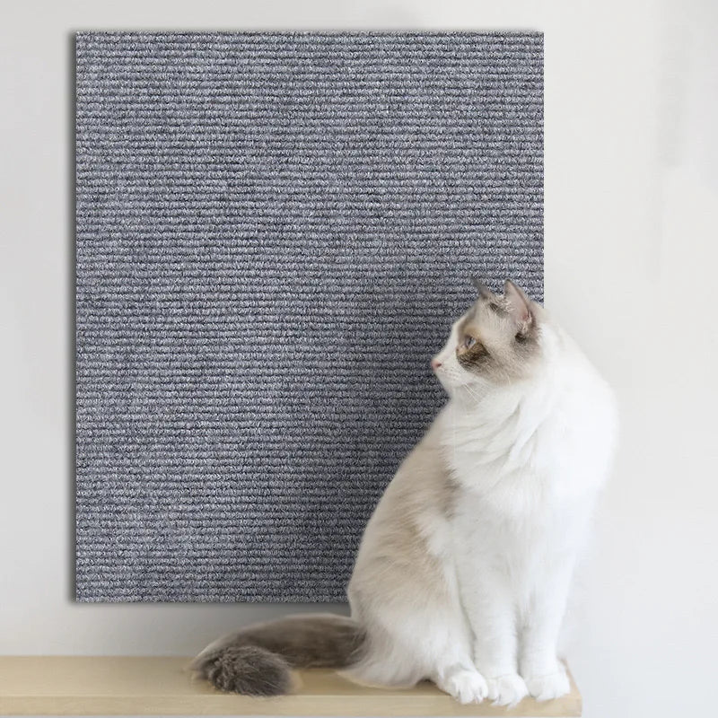 Self-Adhesive Cat Scratching Mat – Trimmable DIY Scratch Carpet for Walls, Corners & Sofas, Durable Furniture Protector for Cats.