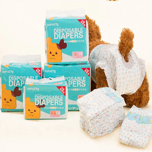10/12PCS Disposable Dog Diapers – Super Absorbent Leakproof Physiological Pants for Female & Male Dogs, Comfortable Puppy Pet Nappies.