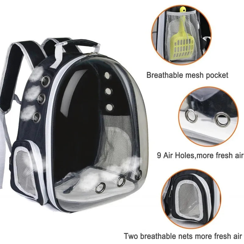 Expandable Pet Carrier Backpack – Holds Pets Up to 20 lbs (9.1 kg), Perfect for Cats & Small Dogs, Comfortable & Travel-Friendly Design.
