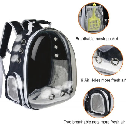 Expandable Pet Carrier Backpack – Holds Pets Up to 20 lbs (9.1 kg), Perfect for Cats & Small Dogs, Comfortable & Travel-Friendly Design.