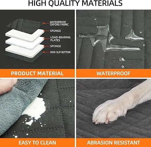 Dog Back Seat Extender – Hard Bottom Car Seat Cover & Hammock for Dogs, Protective Back Seat Travel Cover for Pets.