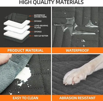 Dog Back Seat Extender – Hard Bottom Car Seat Cover & Hammock for Dogs, Protective Back Seat Travel Cover for Pets.