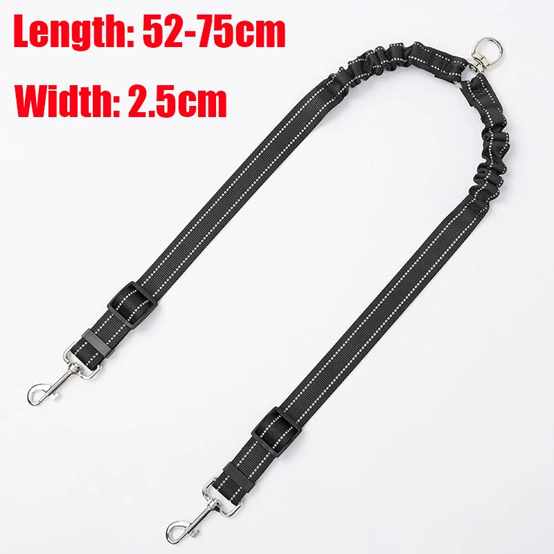 Auto Retractable Double Dog Leash – 3M Dual Traction Rope with LED Flashlight, Waste Bag Holder & 360° Tangle-Free Design for Pets.