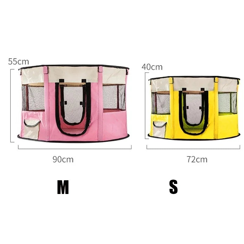 Large Foldable Pet House Bed for Dogs and Cats, Cozy Indoor Tent with Soft Sleeping Cushion.
