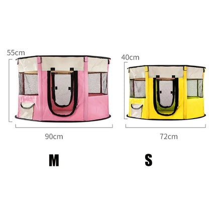 Large Foldable Pet House Bed for Dogs and Cats, Cozy Indoor Tent with Soft Sleeping Cushion.
