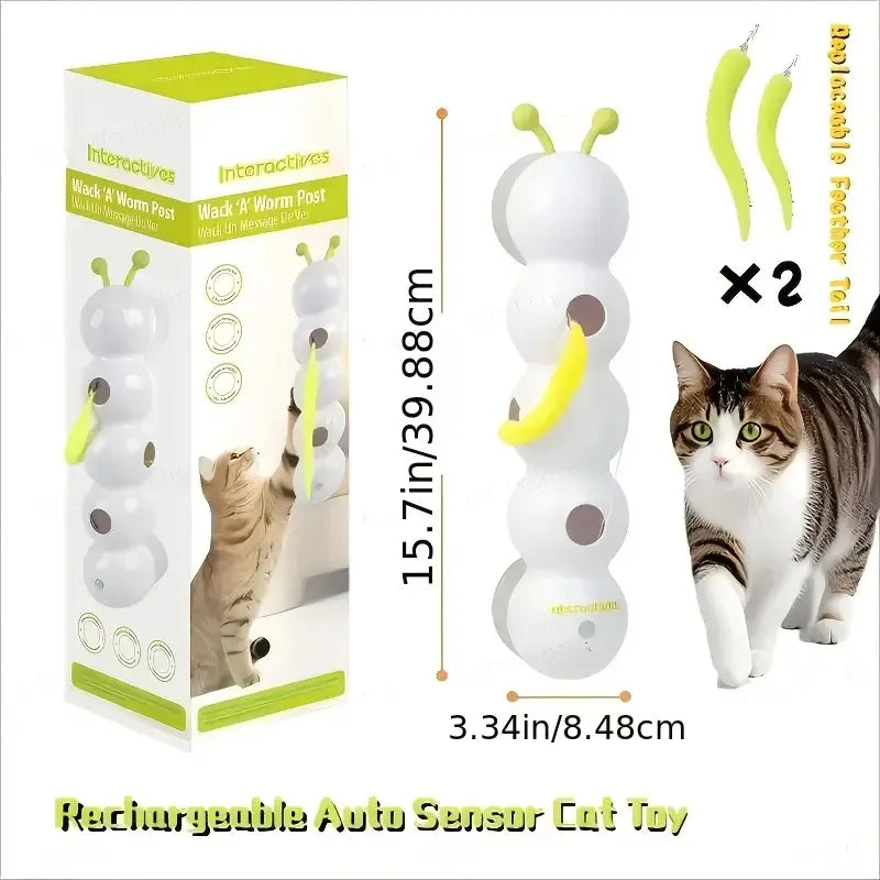 Automatic Sensor Cat Toy – USB Rechargeable Interactive Toy for All Cat Breeds, Helps Relieve Boredom & Encourage Exercise.
