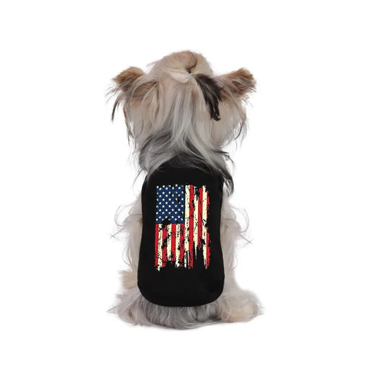American Flag & Popsicle Dog T-Shirt – Funny 4th of July Graphic Sports Vest for Small & Large Dogs.