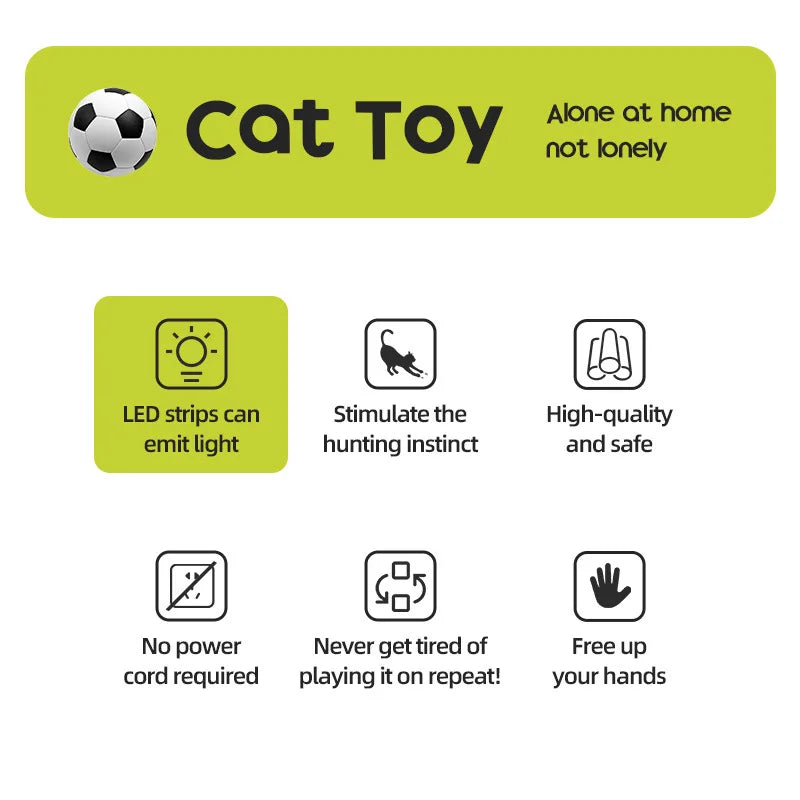Electric Interactive Cat Soccer Toy – Smart Motion Sensor Rolling Ball Football Game for Indoor Cats & Kittens, Fun Self-Play Exercise Toy.