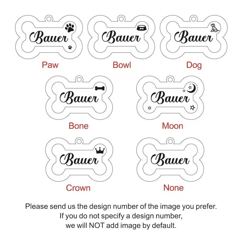 Custom Double-Sided Pet ID Tag – Glitter Name Pendant for Dogs, Anti-Lost Bone-Shaped Collar Accessory.
