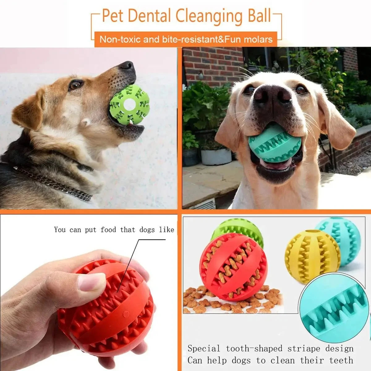 Interactive Dog Chew Toy – Soft Elastic Ball for Dogs, Durable Rubber Ball for Teeth Cleaning and Fun Play