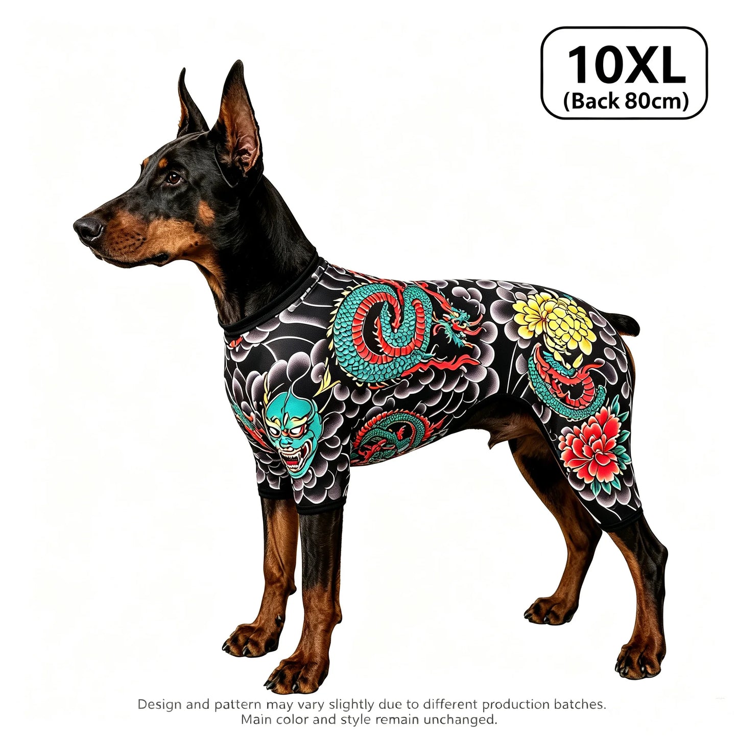 Streetwear Pet Tattoo Bodysuit – 4-Way Stretch Full-Body Costume for Small to Large Dogs & Cats (S–10XL).