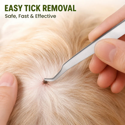 1 Set Tick Remover Tweezers – Ergonomic Professional Extraction Tool for Dogs, Cats & Humans, Multi-Purpose Pet Grooming Care.