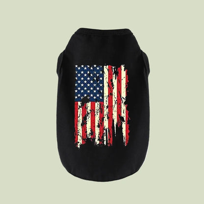 American Flag & Popsicle Dog T-Shirt – Funny 4th of July Graphic Sports Vest for Small & Large Dogs.