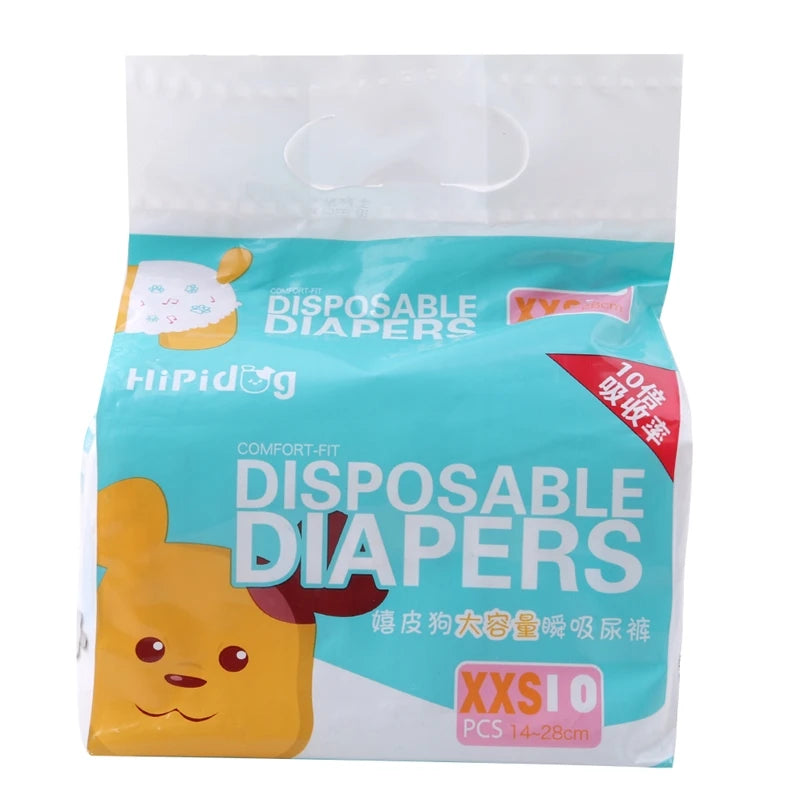 10/12PCS Disposable Dog Diapers – Super Absorbent Leakproof Physiological Pants for Female & Male Dogs, Comfortable Puppy Pet Nappies.
