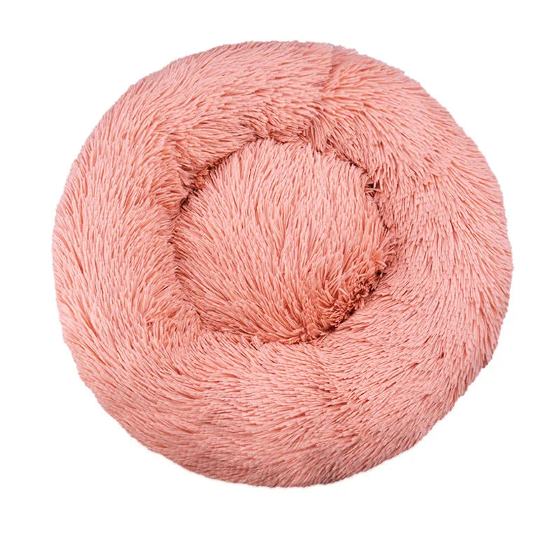 Round Plush Dog Bed – Winter Warm Washable Basket-Style Pet Bed for Small, Medium & Large Dogs & Cats, Soft Sofa-Style Sleeping Cushion.