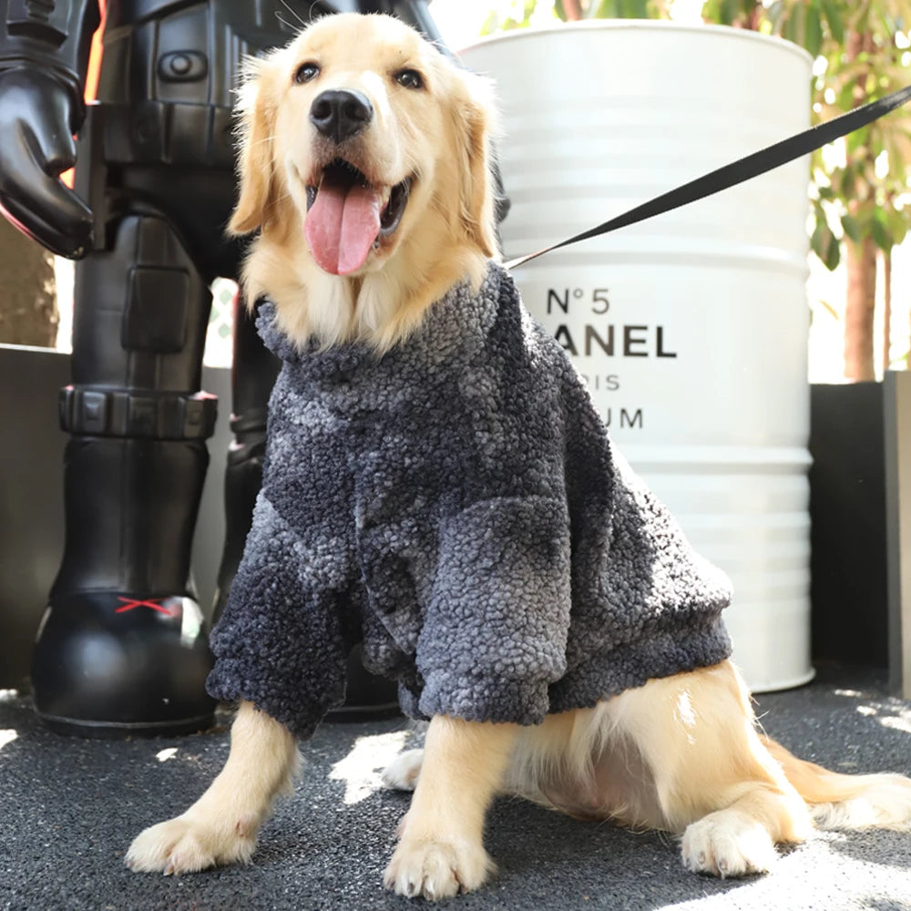 HOOPET Winter Dog Jacket – Thick Lambswool Coat, Windproof Outerwear for Medium to Large Dogs, Sizes 3XL-7XL.
