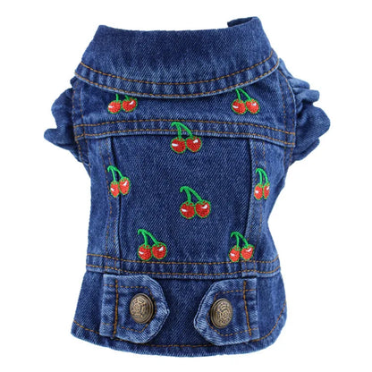 XS–2XL Denim Dog Jacket – Cowboy-Style Jean Vest Coat for Small Dogs, Puppies & Cats.